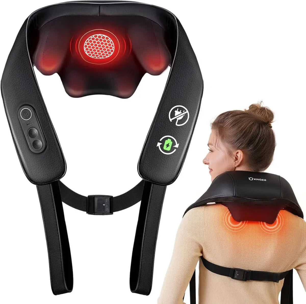 Massaggiatore Cervicale Portatile Ricaricabile 4D con Riscaldamento al Grafene