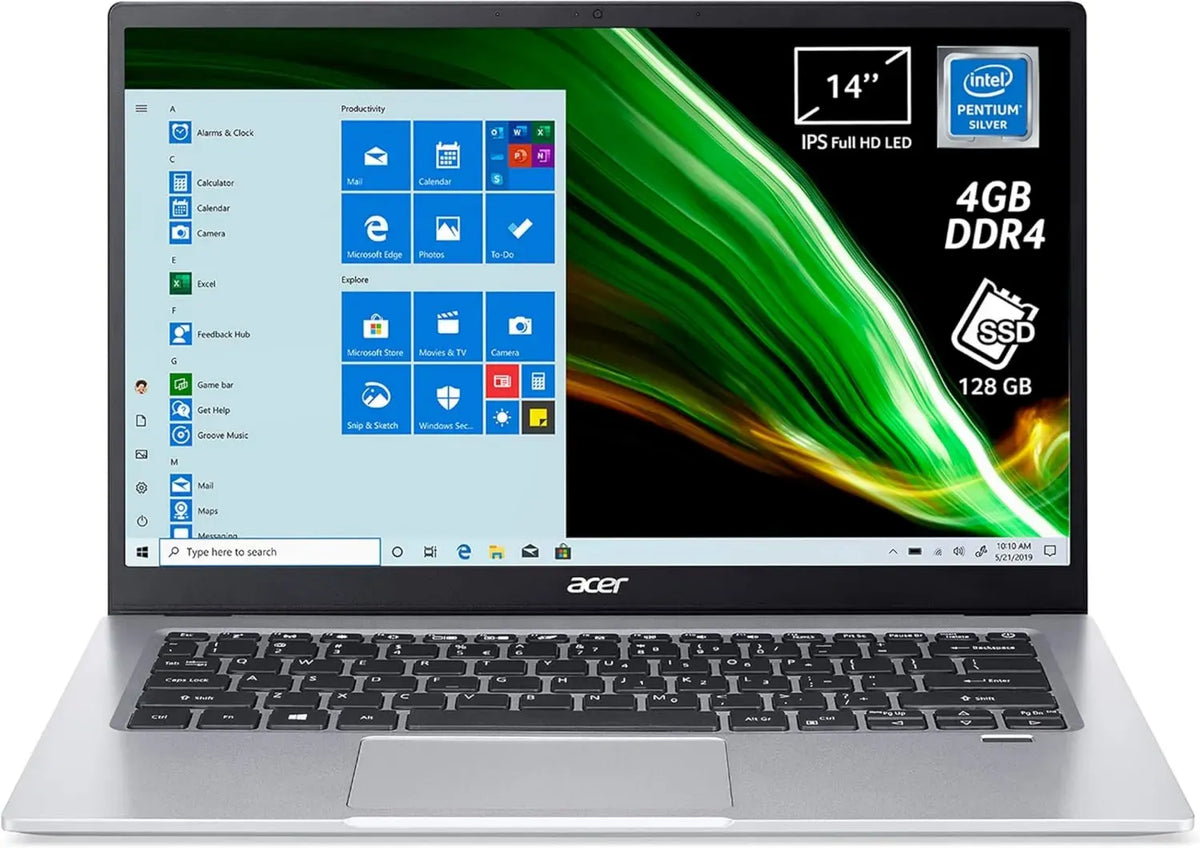 Acer Swift 1 SF114-34 Ultrabook, Intel Pentium Silver, 4GB RAM, 128GB SSD, Display FHD 14'