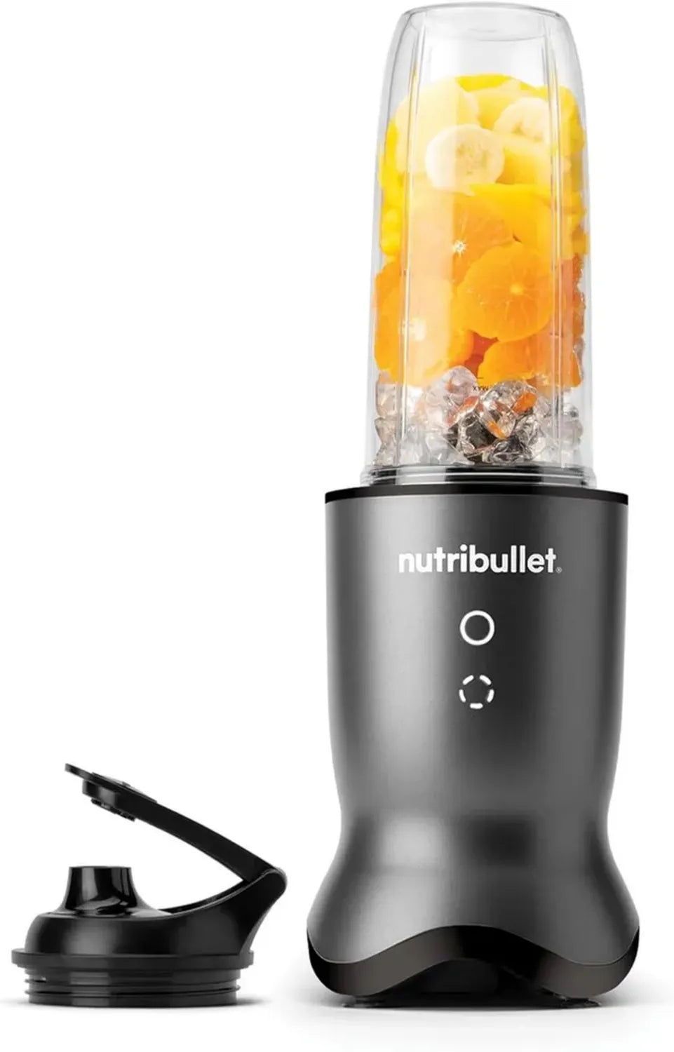 Frullatore Elettrico Nutribullet 1000W, Lame Inox, Bicchiere 900ml, Pulsanti Touch, Coperchio Portatile, Grigio