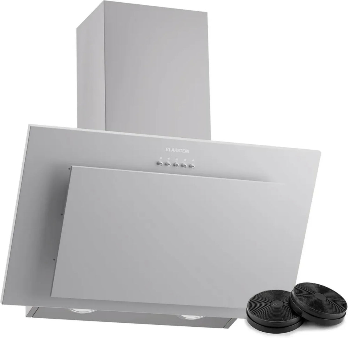 Klarstein Athena Cappa Angolare 60cm, 404 m³/h, 3 Velocità, LED, Filtro a Carbone, Classe A+++, Silenziosa 63 dB, Acciaio Inox, Aspirante e Ricircolo
