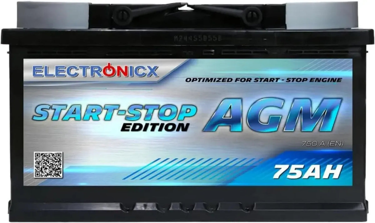 Batteria Auto AGM 75Ah 12V - Affidabile, Sicura e Compatibile Start-Stop