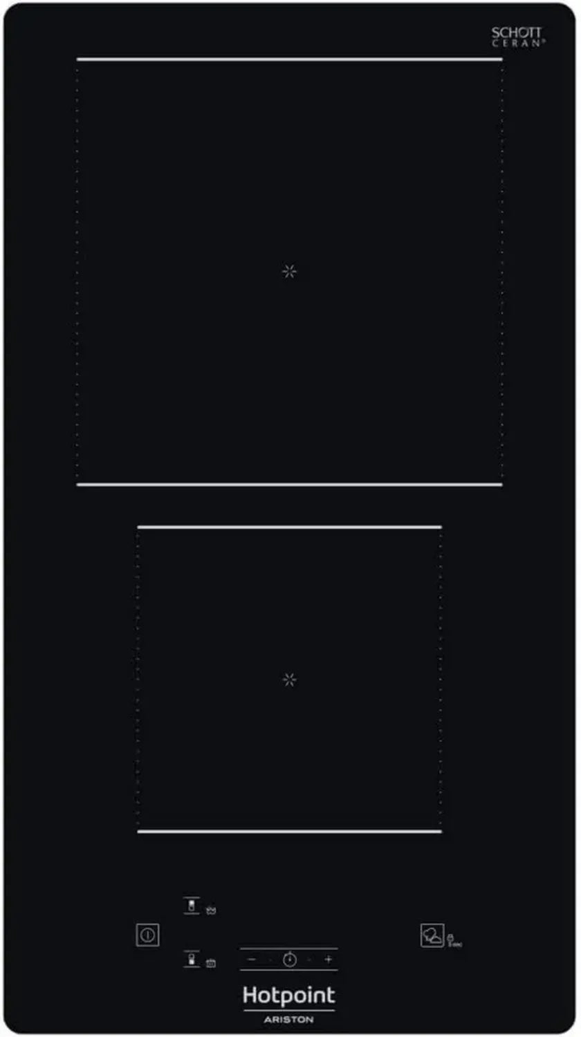 Hotpoint Ariston HQ 0930S NE Piano Cottura a Induzione 2 Zone - 10 Livelli di Potenza - 28,4cm x 51,0cm x 5,4cm