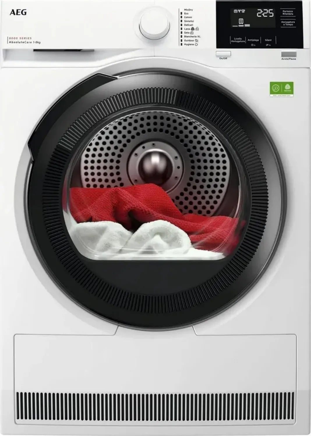 Asciugatrice 8 Kg con Pompa di Calore, Installazione Libera, Classe B Energetica