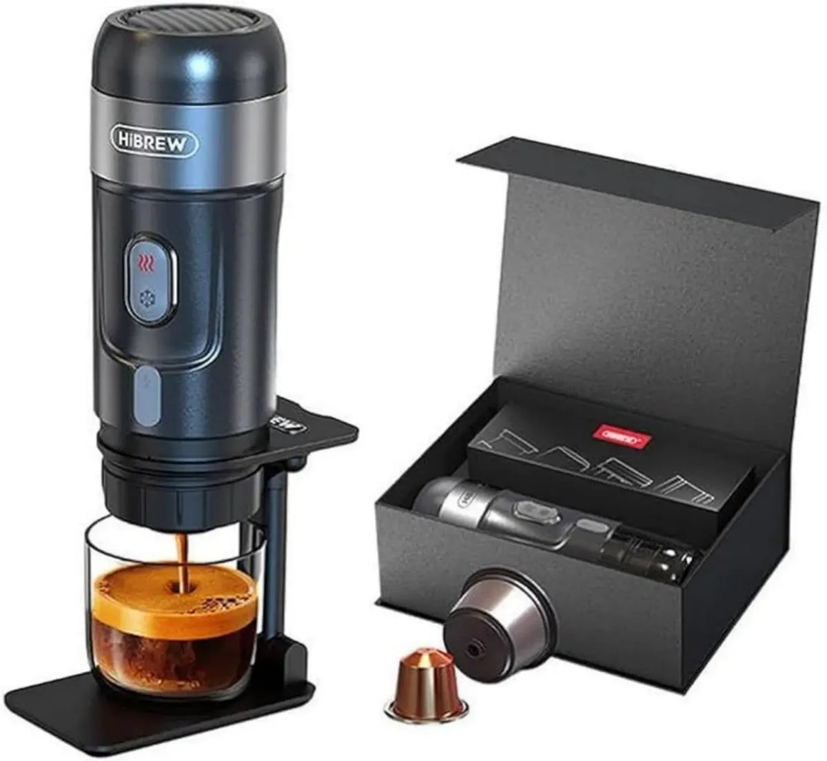 Macchina da caffè portatile 3 in 1 con custodia protettiva, 80 W, HiBREW H4A Premium