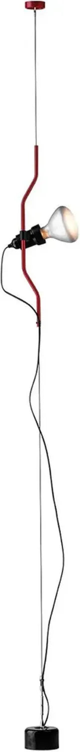 Lampada a Sospensione Dimmerabile FLOS Parentesi in Rosso, Design Iconico di Castiglioni e Manzù