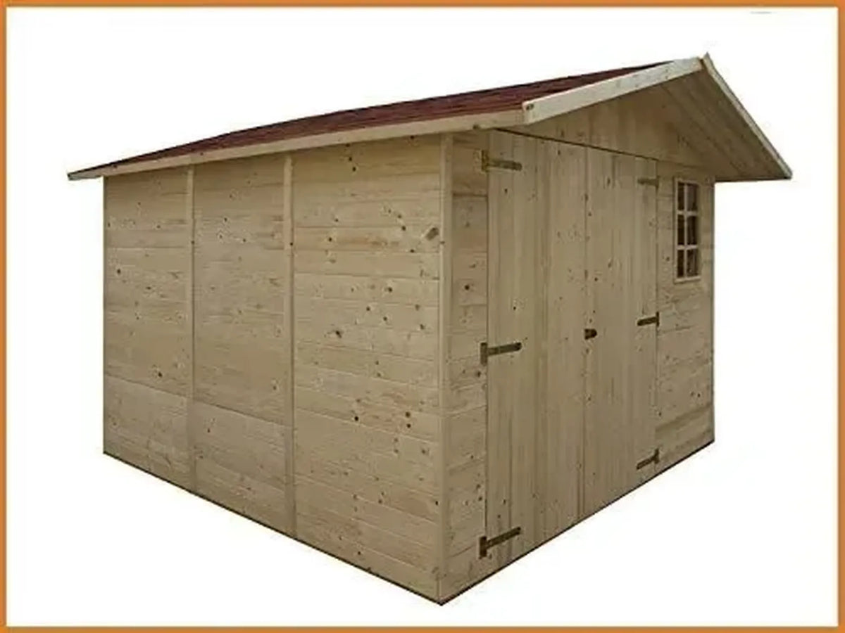 Casetta in Legno 330x222 con 2 Porte e 1 Finestra