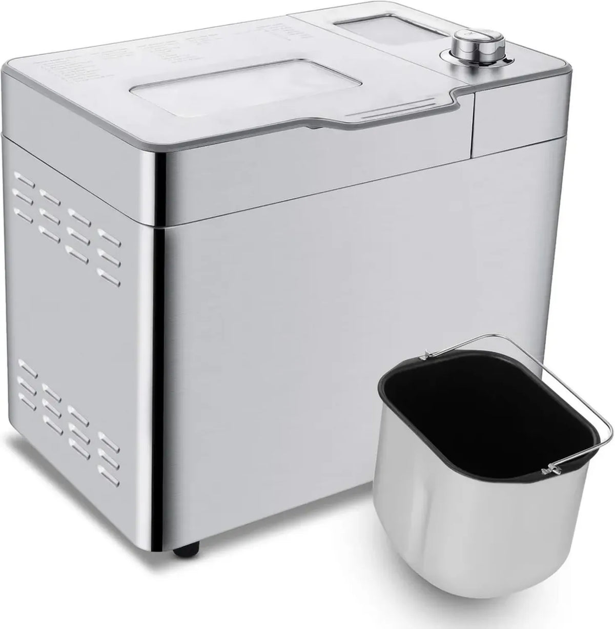Macchina del pane automatica in acciaio inox, 550W, 25 programmi, capacità da 500g a 900g, timer 13 ore