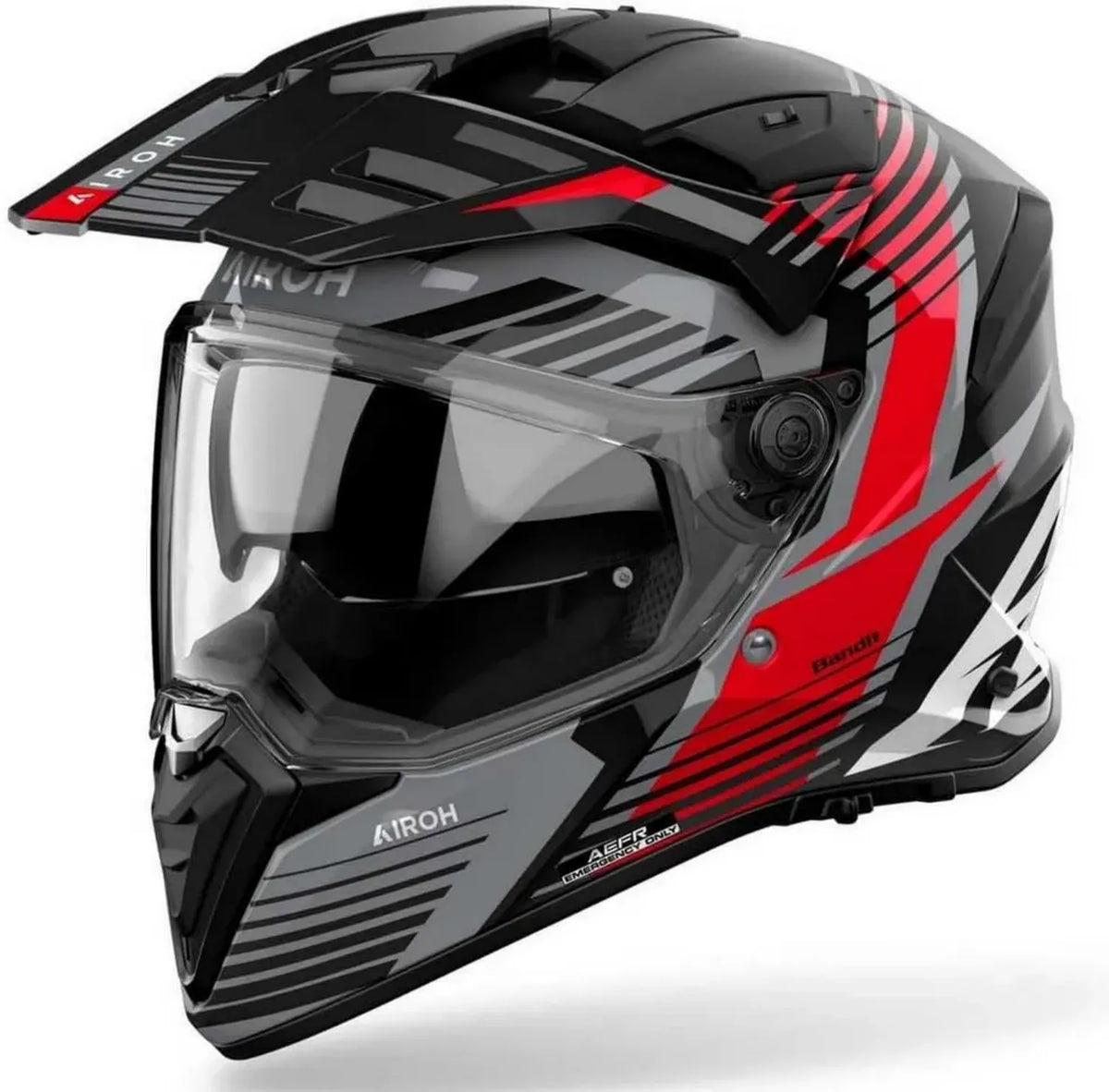 Casco Integrale AIROH Bandit Rosso Piccante Lucido Taglia S