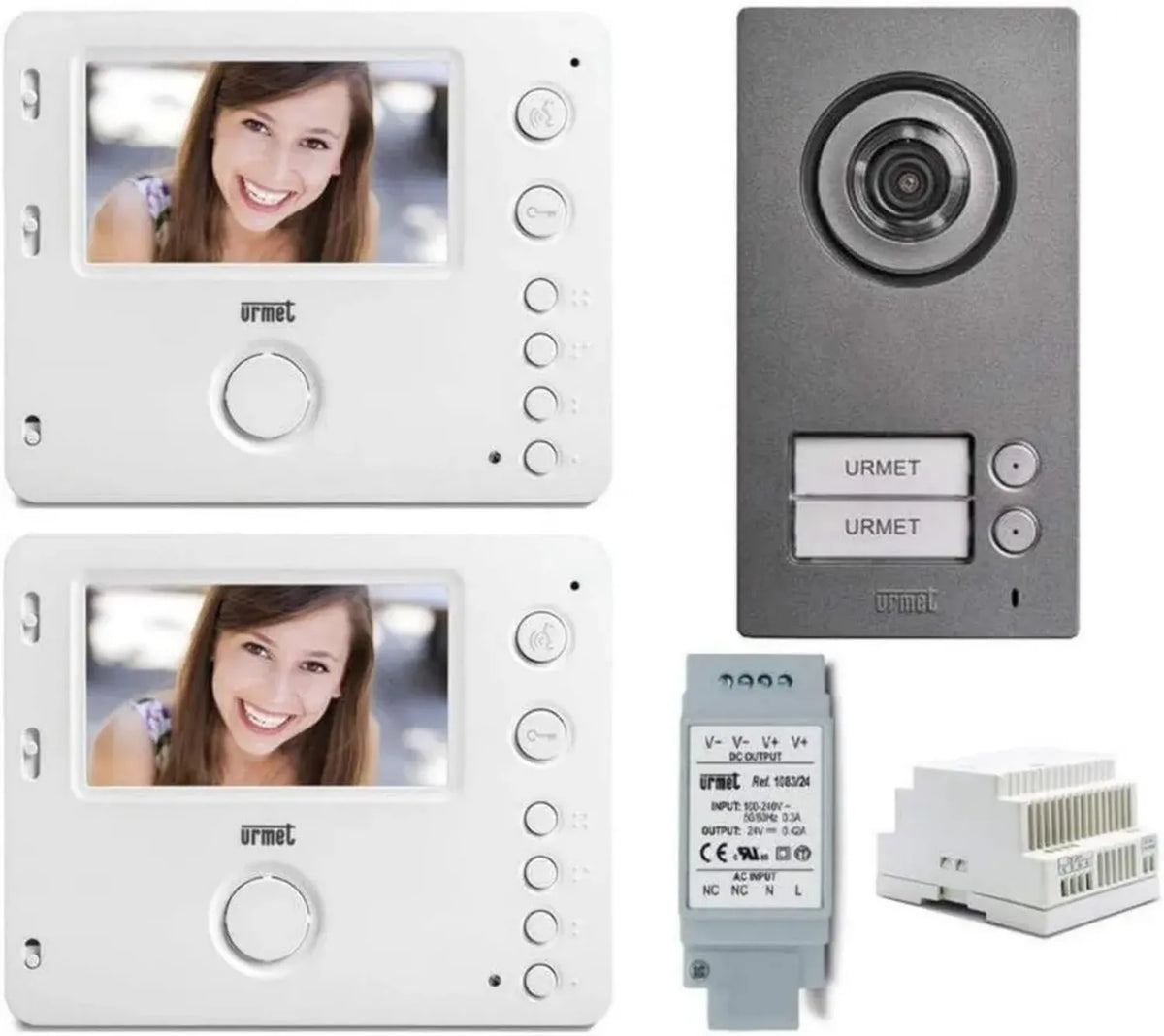 Kit Videocitofonico Bluetooth Urmet Mini Note 2 per Due Famiglie con Monitor Miro Vivavoce