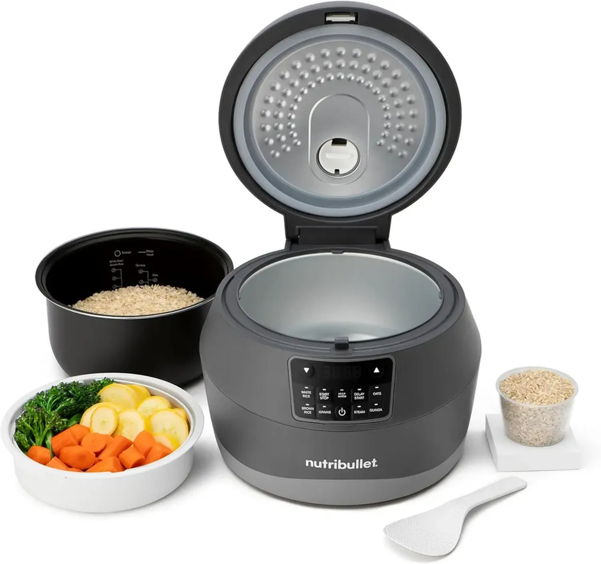 Cuociriso Multifunzione Nutribullet con 5 Programmi e Funzione Caldo, 600W