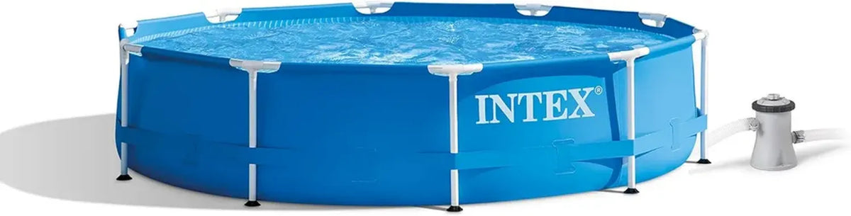 Piscina Rotonda Intex Fuori Terra con Struttura in Acciaio, Blu, 305x76 cm, Pompa Filtro 1250 L/h, Capacità 4485 L