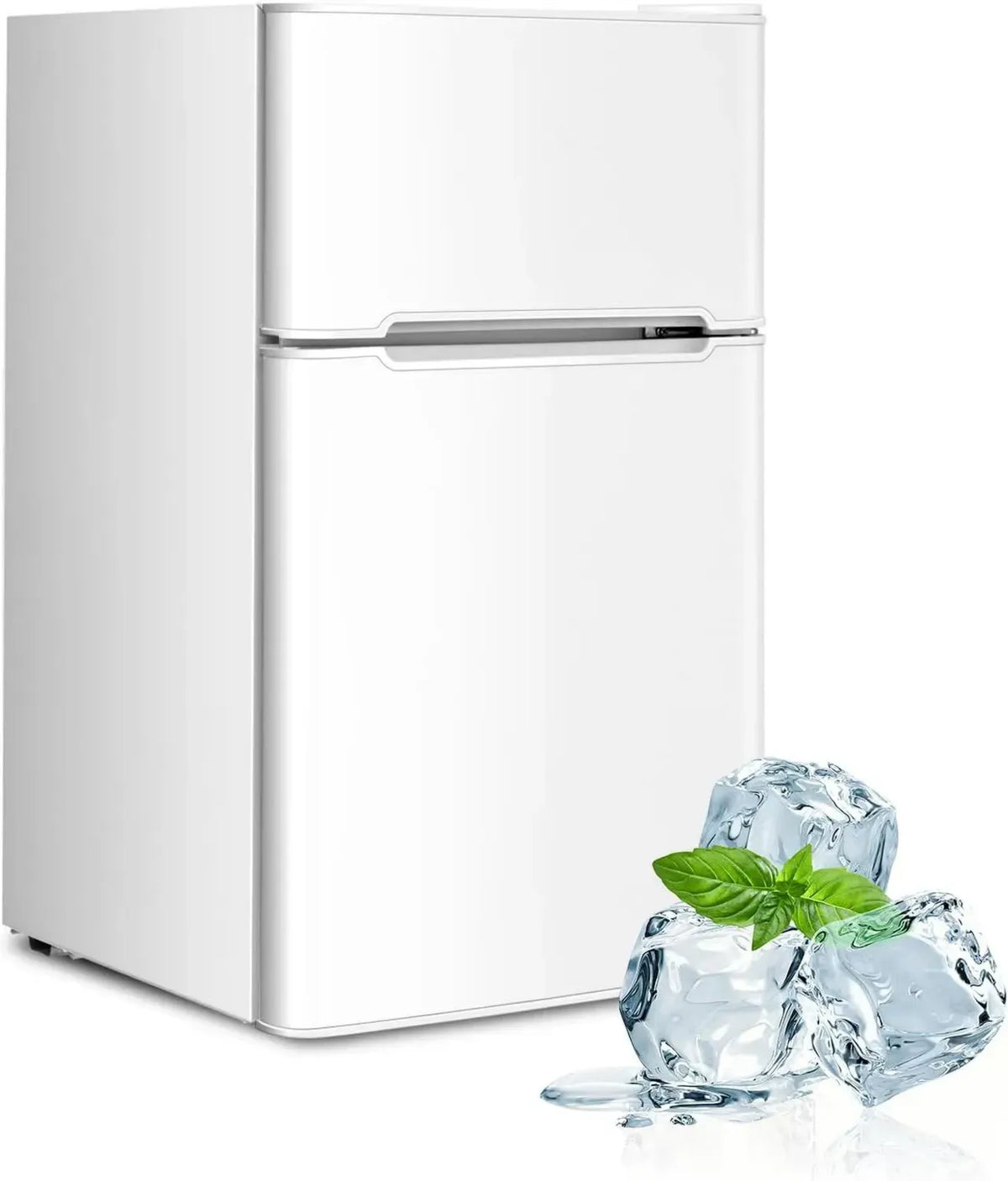 Frigorifero Compatto SOARS 90L a Doppia Porta, Funzione Frigorifero e Congelatore, Temperatura Regolabile a 7 Livelli, Ideale per Casa e Campeggio, Colore Bianco