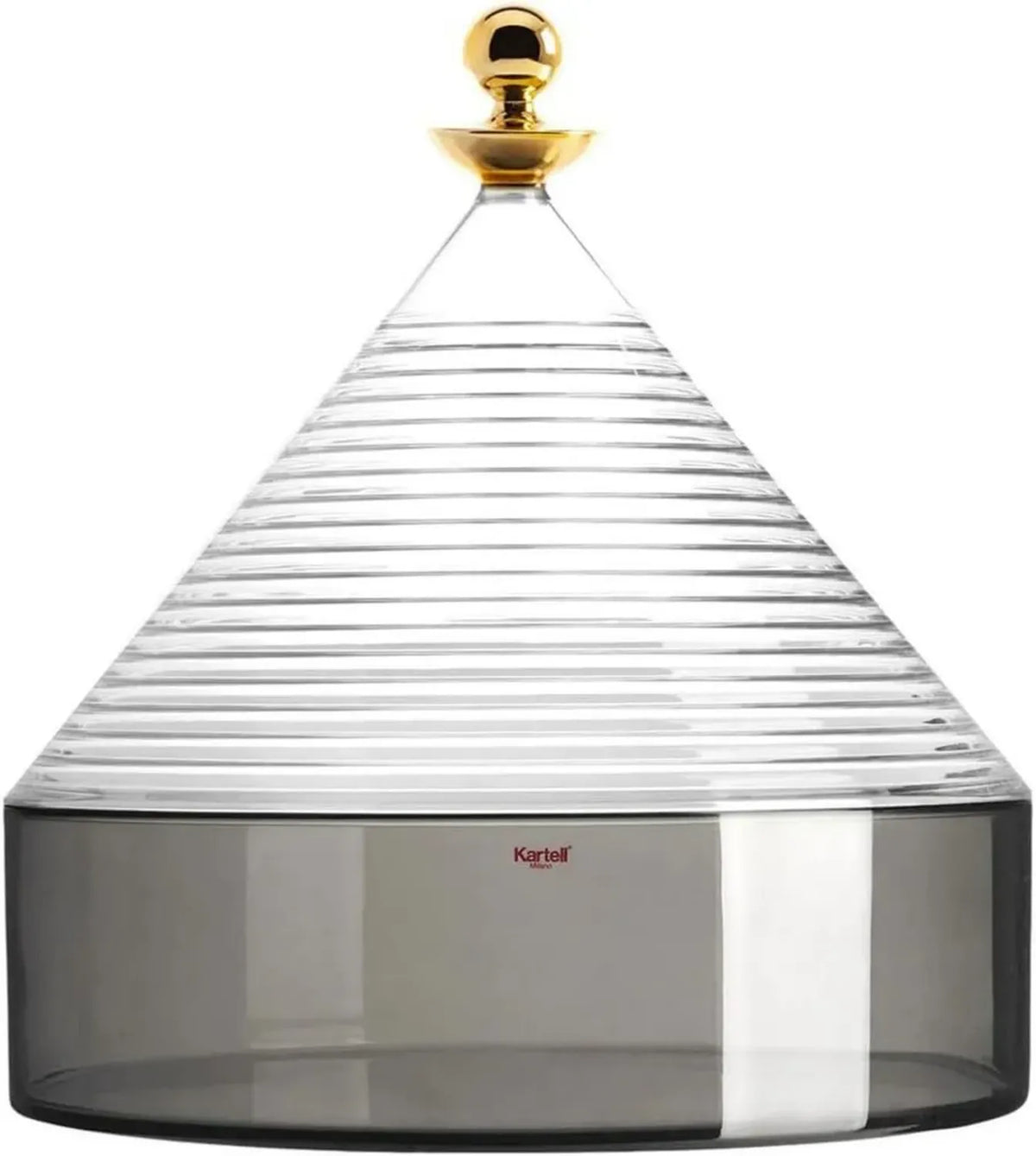 Contenitore Kartell Trullo in Tecnopolimero Termoplastico, Cristallo/Fumé, 27 x 25 cm