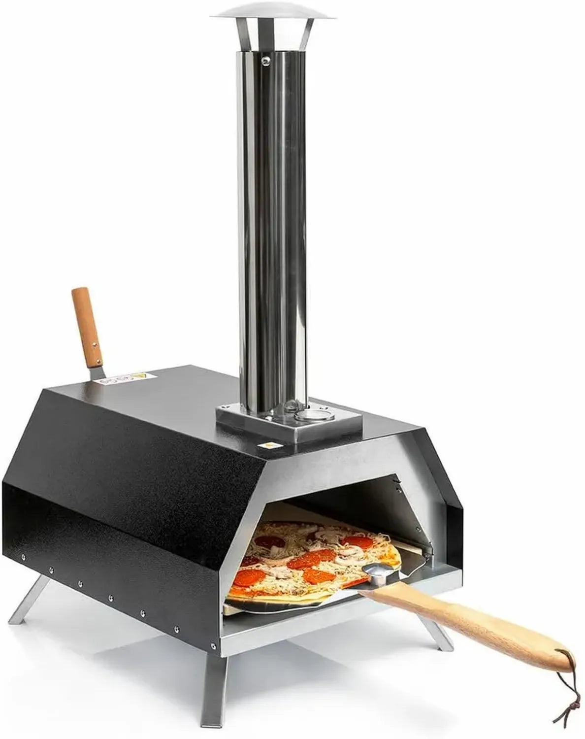Forno a Pellet in Acciaio Inox con Pietra Refrattaria e Termometro