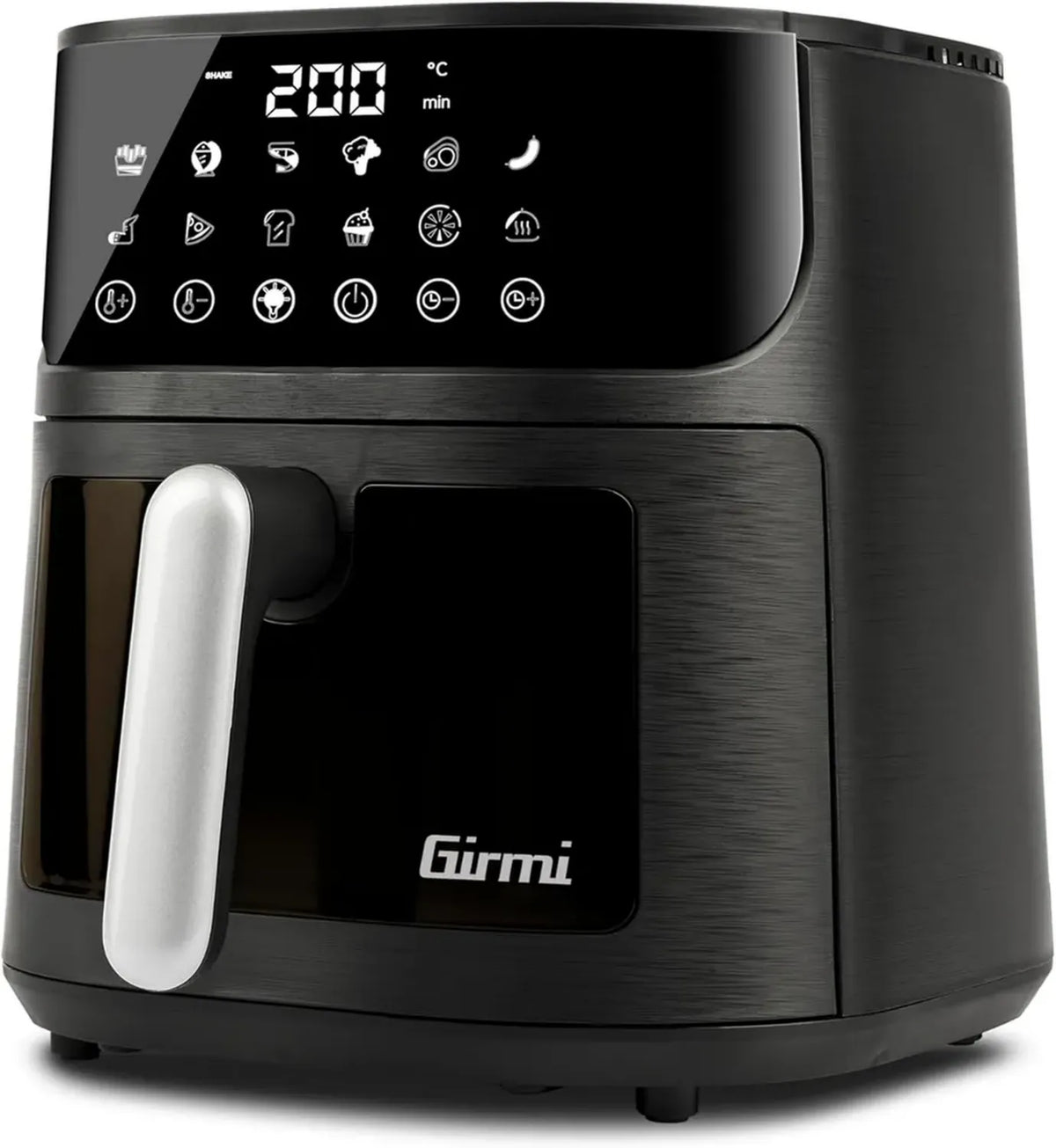 Friggitrice ad Aria Girmi FG78 con Display e Programmi Multipli, 6L, 1500W, Nero/Argento