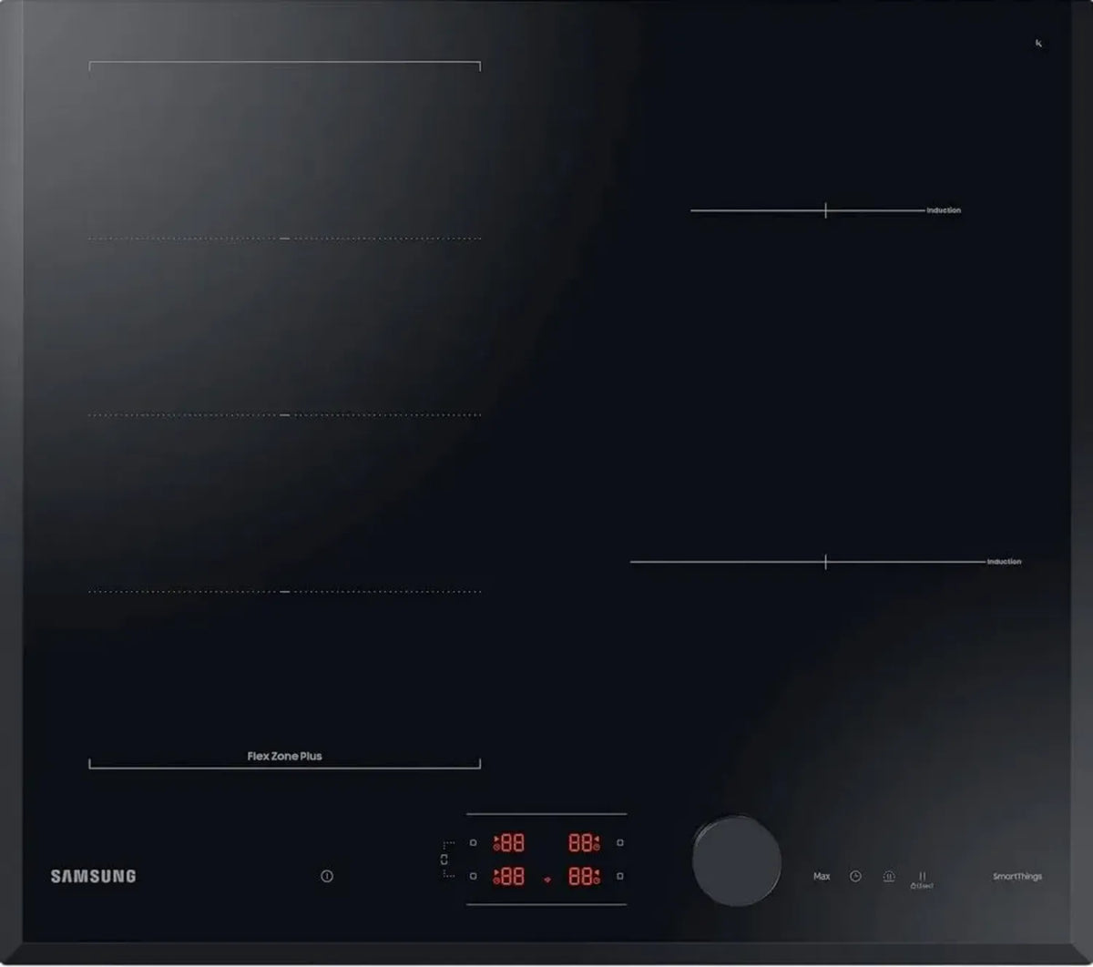 Samsung Piano Cottura a Induzione 60cm, Flex Zone, Vetroceramica, 4 Zone Cottura, Controllo Touch, Nero, Wi-Fi