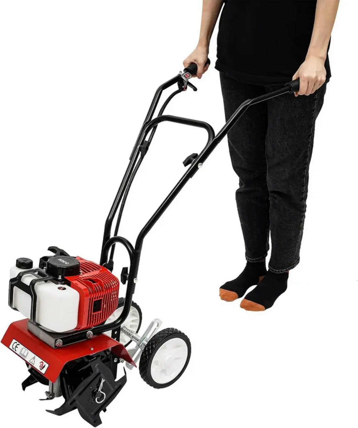 Motozappa a benzina 52CC 2 tempi, larghezza 35 cm per aratura e solchi