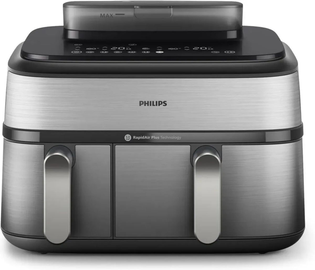 Friggitrice ad Aria Philips Serie 5000, Doppio Cestello da 9L, Tecnologia AirSteam e RapidAir Plus, 19 Funzioni di Cottura, Riduzione Grassi del 90%, Pulizia a Vapore