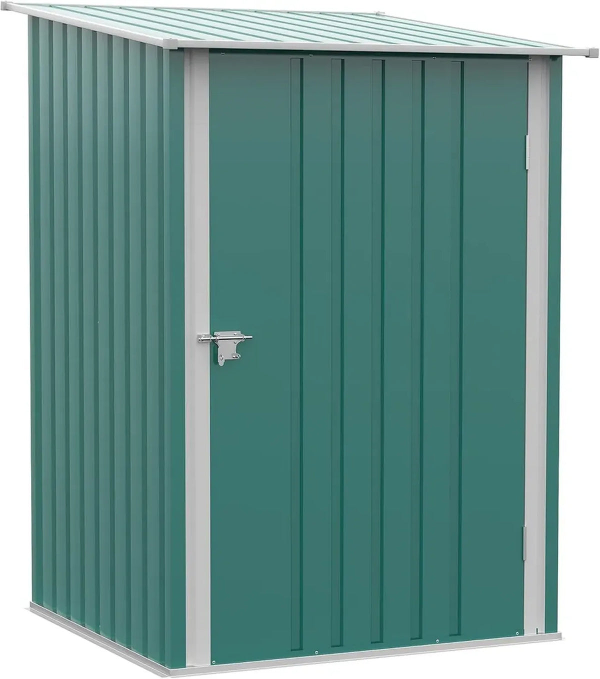 Capanno da Giardino in Acciaio Zincato con Porta e Tetto Spiovente, 0.92m², Verde