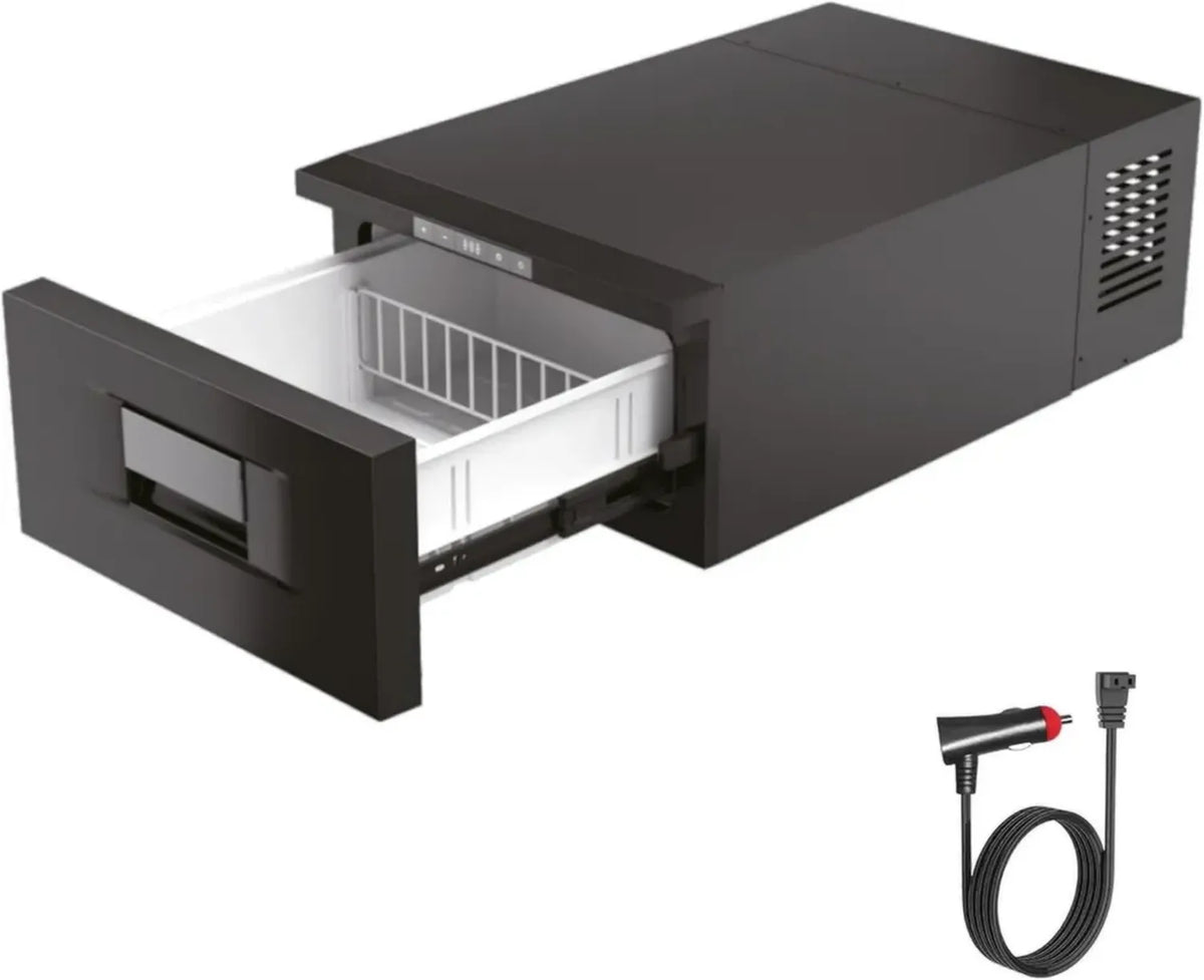 Frigo Portatile 30L con Compressore, Display Digitale Silenzioso, 12V/24V 110V/220V per Auto e Camper