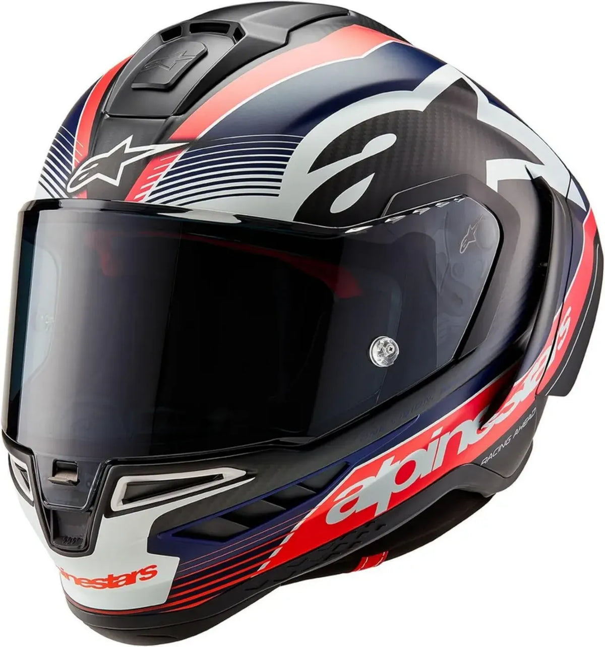 Casco Moto Alpinestars Supertech R10 Team Carbon Nero/Rosso/Blu, Taglia M