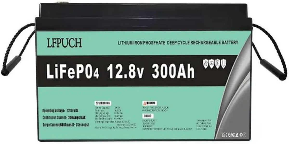 Batteria al Litio LiFePO4 12V 300Ah per Veicoli, Camper e Sistemi Solari