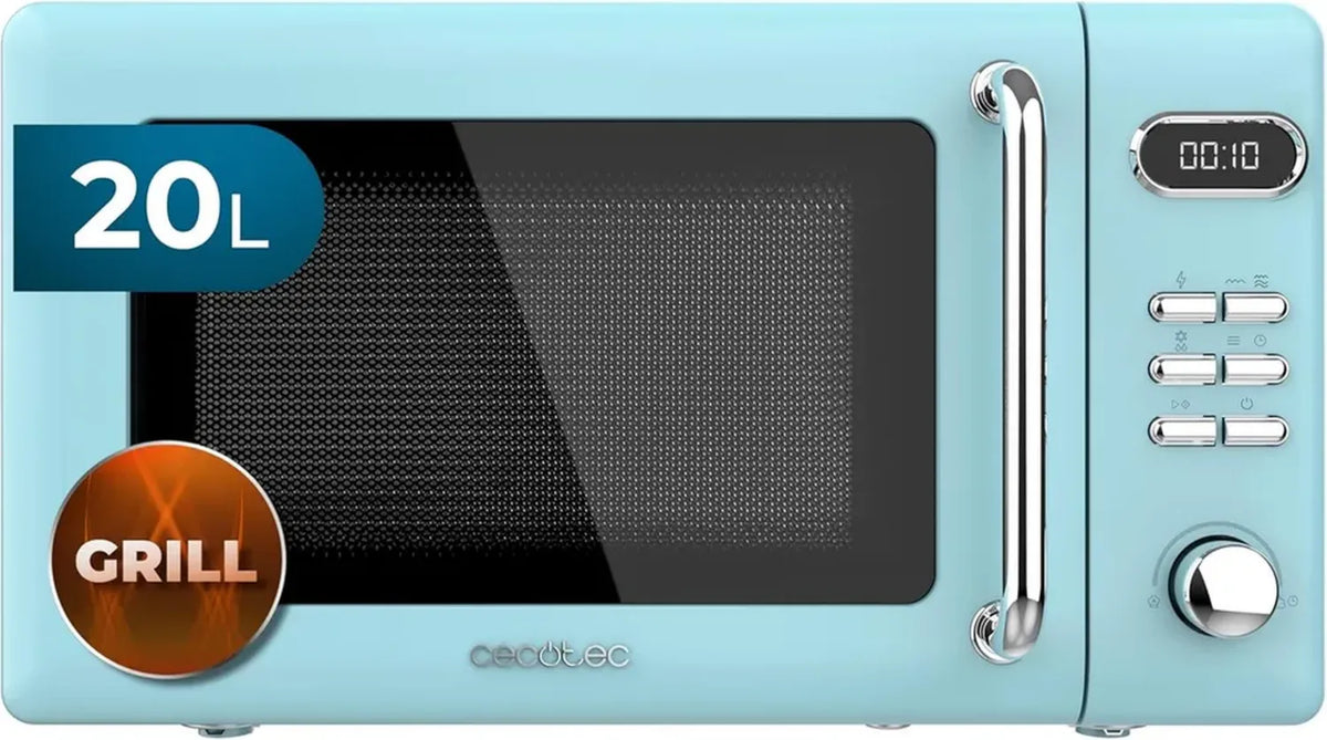 Forno a Microonde Digitale Cecotec da 20L, 700W, Design Vintage Blu