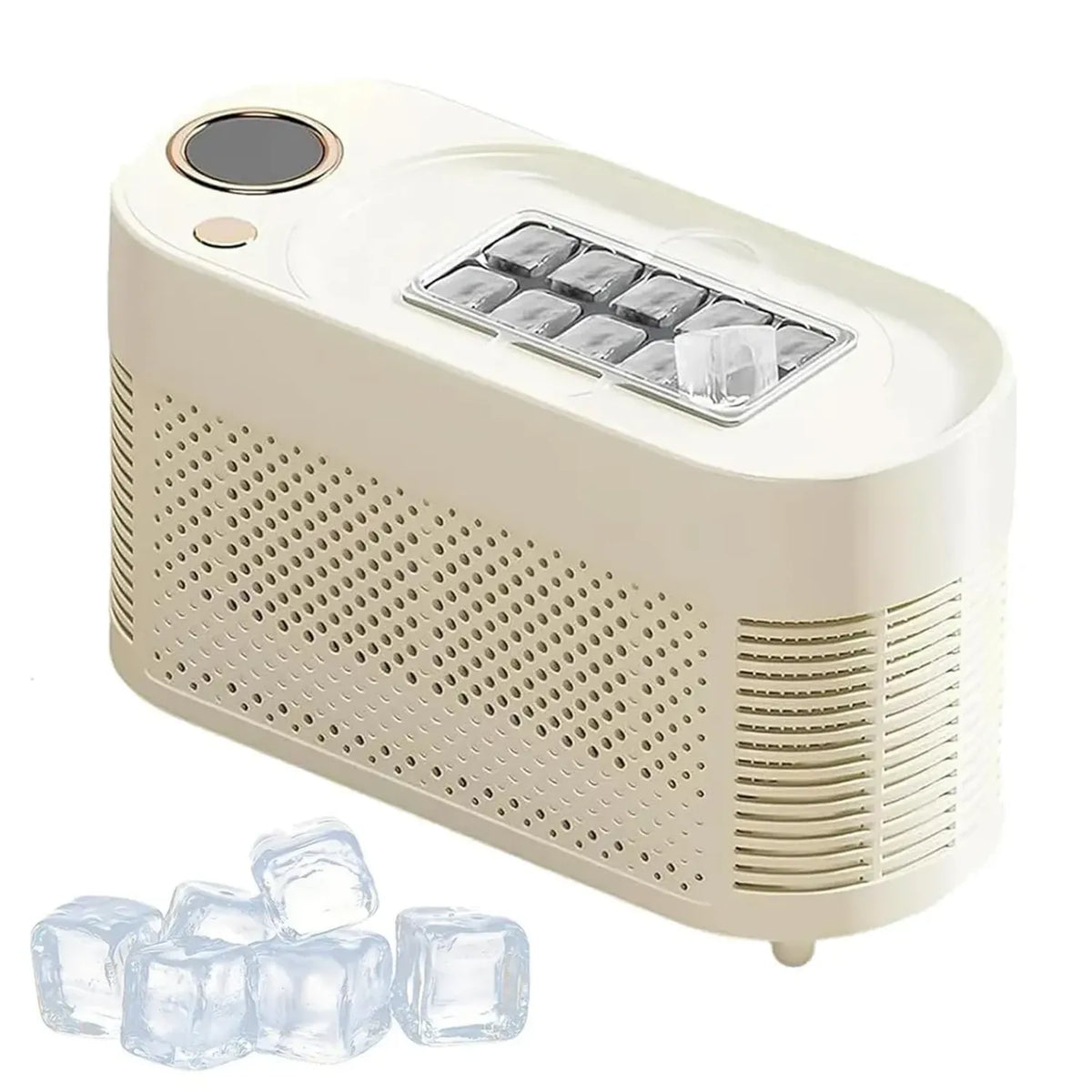 Macchina per Ghiaccio Portatile, Compatta e Silenziosa con 8 Cubetti in 10 Minuti, Ideale per Casa, Ufficio e Campeggio